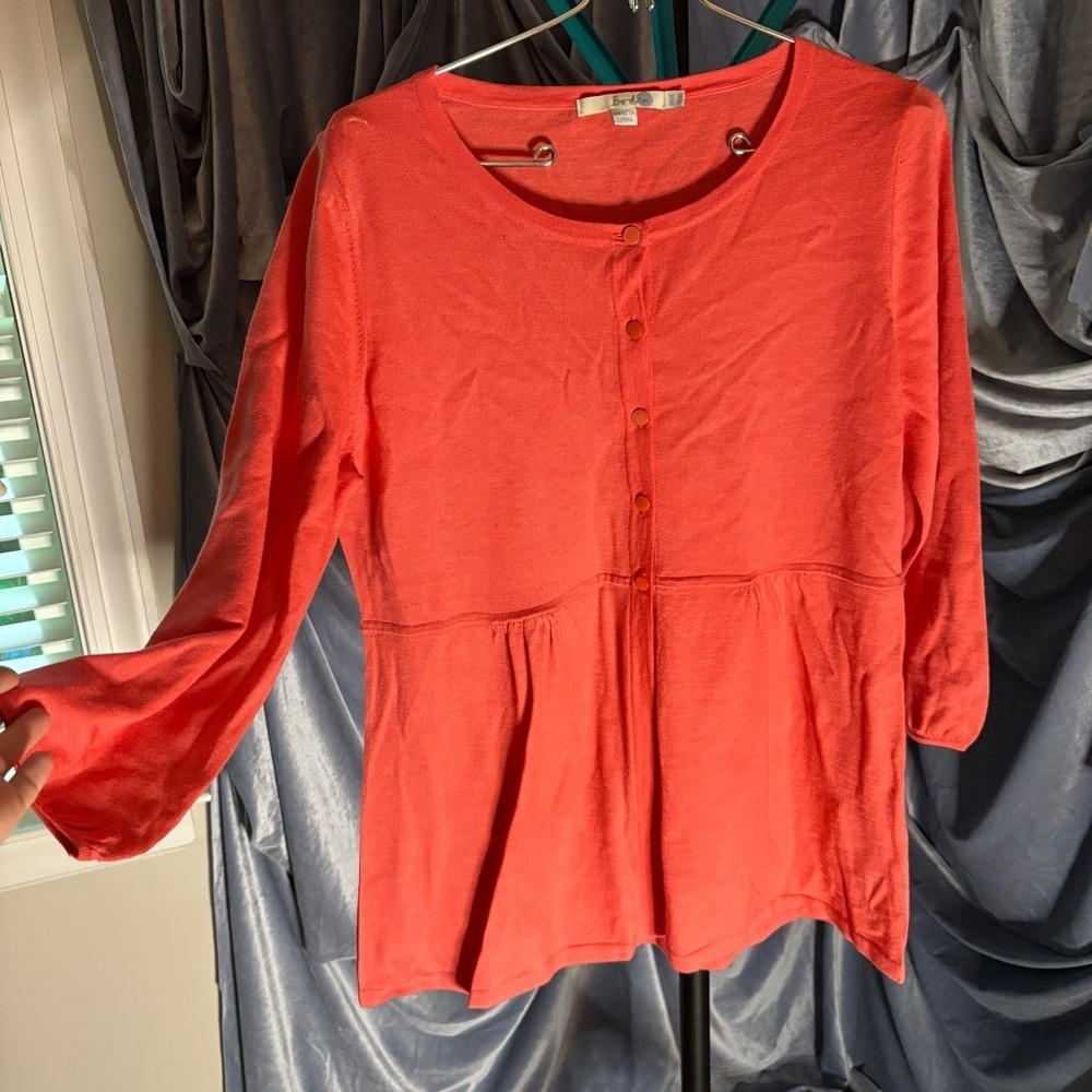 Boden Coral Button-Up Wool cardigan
